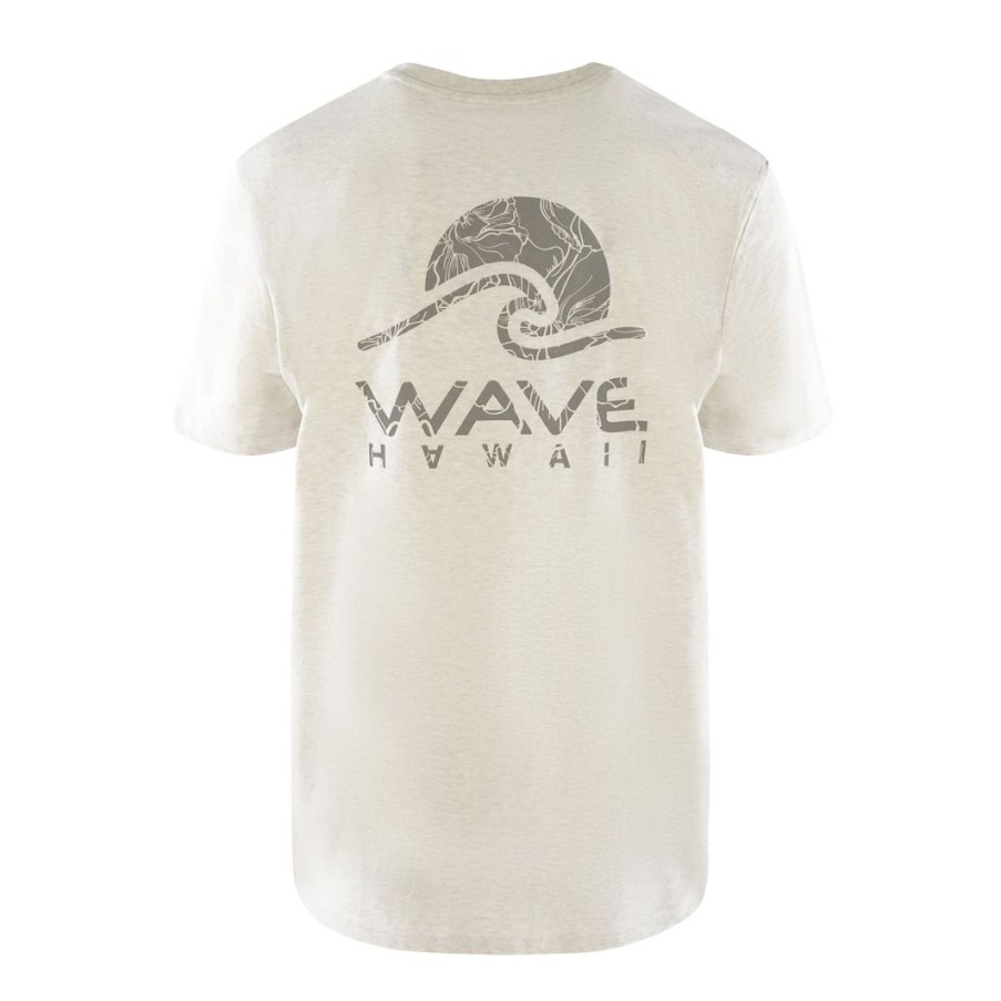 Clothing & Co. WAVE HAWAII | T-Shirt Kalaoa Men, Heather Cream Grey, Bio Baumwolle