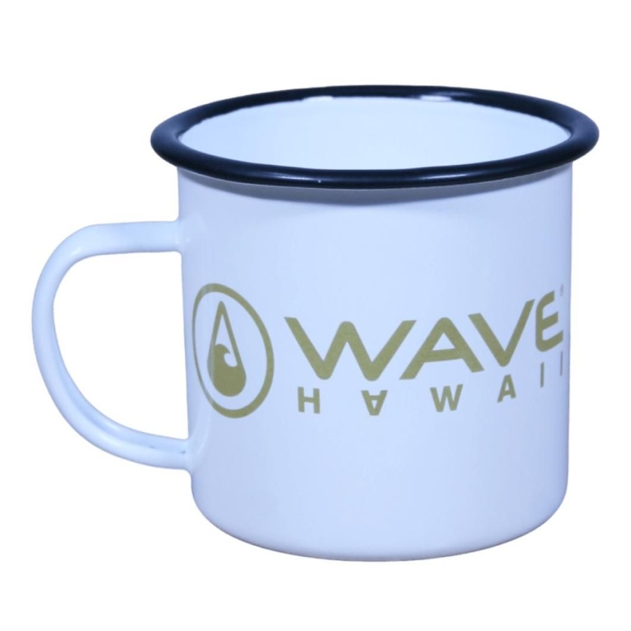 Unser Sortiment WAVE HAWAII | Emaille-Tasse Black-Gold, 350 Ml