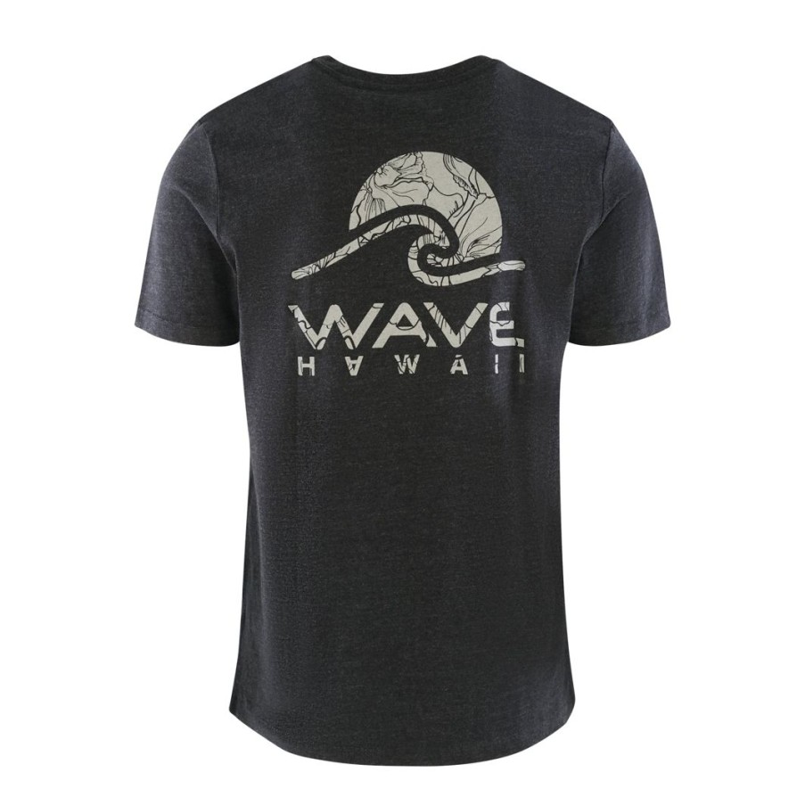 Clothing & Co. WAVE HAWAII | T-Shirt Kalaoa Men, Heather Black Denim, Bio Baumwolle