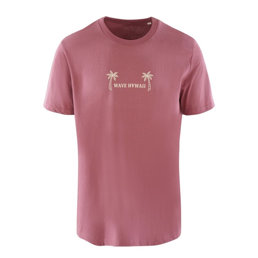 Unser Sortiment WAVE HAWAII | T-Shirt Waimea Men, Hibiscus Red, Bio Baumwolle