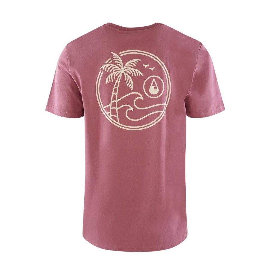 Clothing & Co. WAVE HAWAII | T-Shirt Waimea Men, Hibiscus Red, Bio Baumwolle