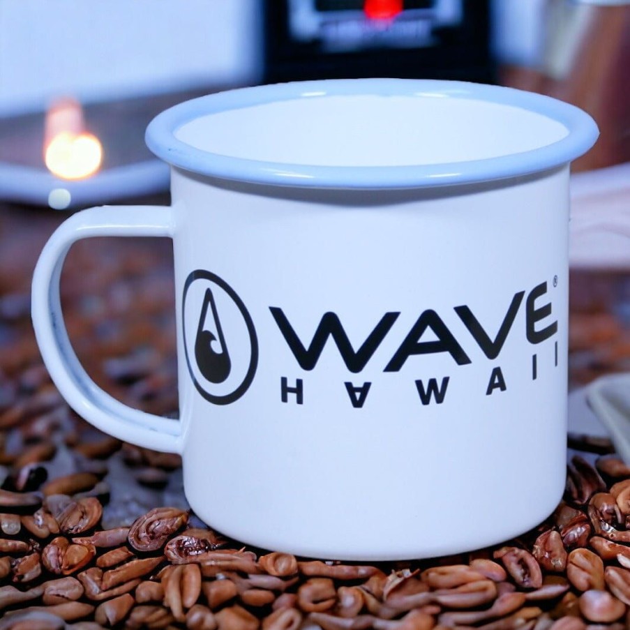 Unser Sortiment WAVE HAWAII | Emaille-Tasse Blue-Black, 350 Ml