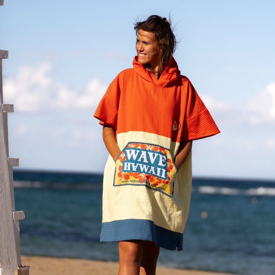 Ponchos WAVE HAWAII | Travel Poncho Wailua, Baumwolle Waffle Piquee