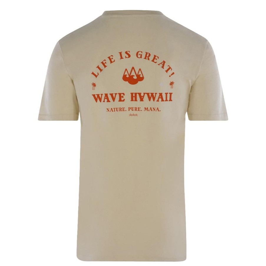 Clothing & Co. WAVE HAWAII | T-Shirt Mana Men, Creme, Bio Baumwolle