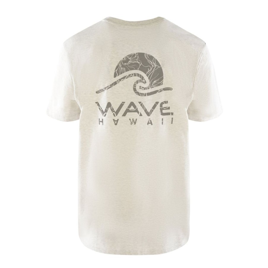 Unser Sortiment WAVE HAWAII | T-Shirt Kalaoa Men, Heather Cream Grey, Bio Baumwolle