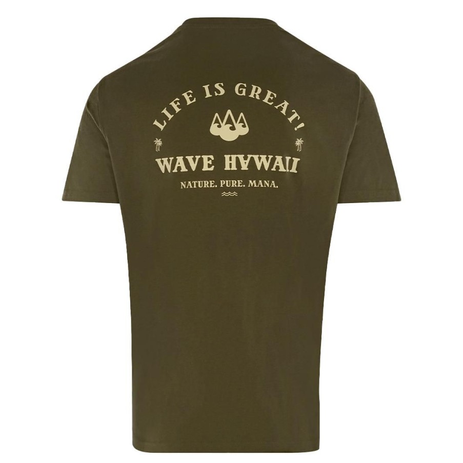 Clothing & Co. WAVE HAWAII | T-Shirt Mana Men, Green, Bio Baumwolle