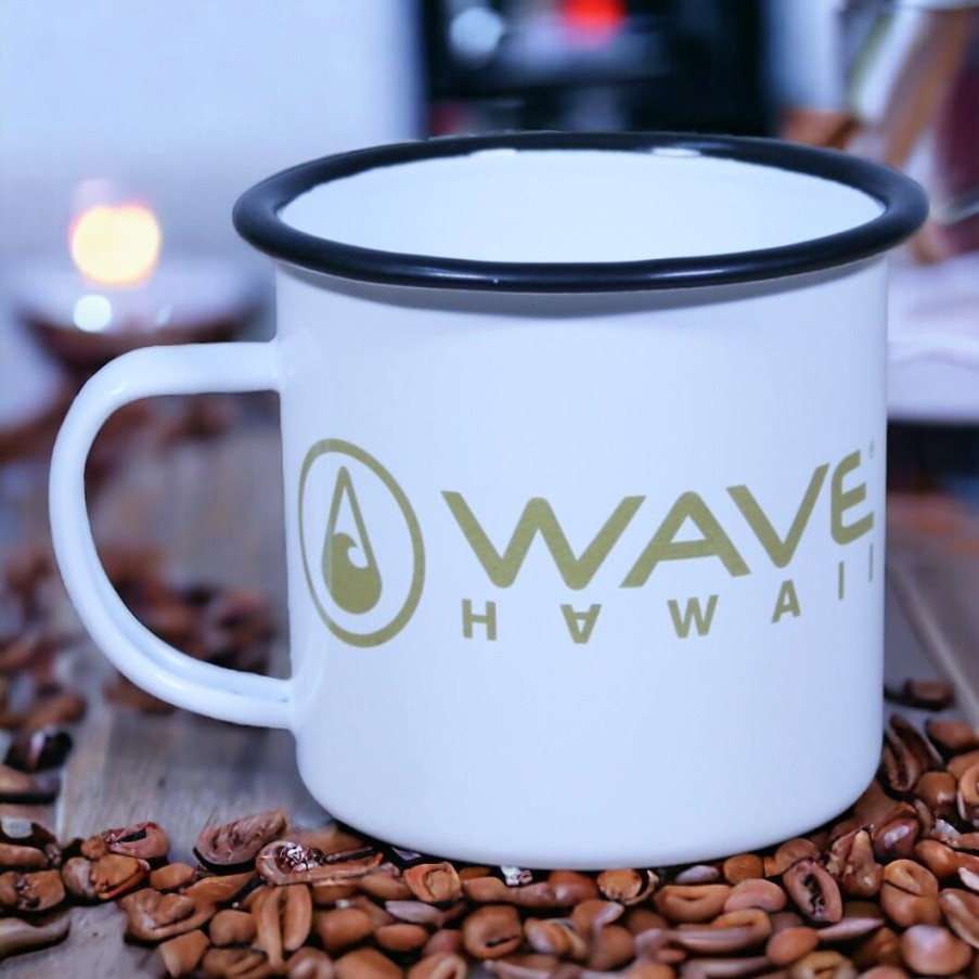 Zubehor WAVE HAWAII | Emaille-Tasse Black-Gold, 350 Ml